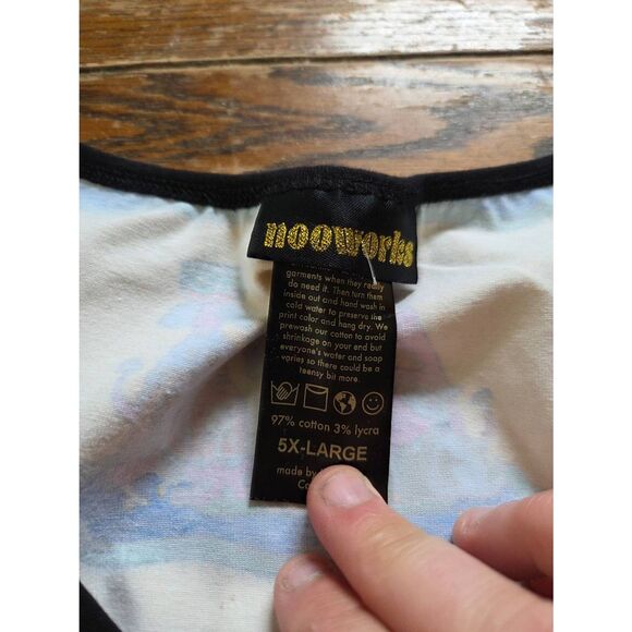 Nooworks Bodysuit Plus Size 5X Yellow Dog Print - Picture 3 of 4